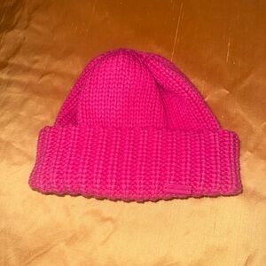 Saint Laurent Hot Pink Knit Wool Beanie